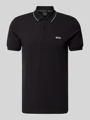 Regular Fit Poloshirt mit Label-Stitching Modell 'Paule' von BOSS Green Schwarz - 16