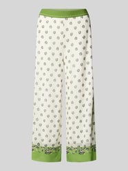 Wide Fit Stoffhose mit floralem Allover-Print von Marc Cain Beige - 2
