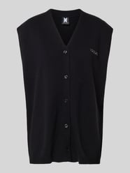 Oversized mouwloos vest van wolmix met V-hals van Karo Kauer - 9