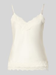 Regular Fit Top aus Satin mit Spitzenbesatz von REVIEW - 48