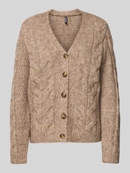 Regular fit gebreid jack met wol, model 'NINA' van Pieces Beige - 27