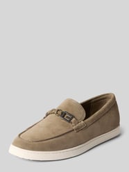 Loafers aus Leder mit Riegel in Flecht-Optik Modell 'HEAWS' von GUESS Beige - 7