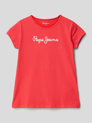 T-shirt z detalem z logo model ‘HANA’ od Pepe Jeans Czerwony - 33