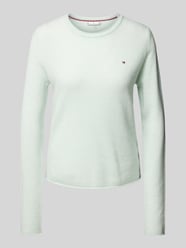 Gebreide pullover met logostitching van Tommy Hilfiger Groen - 28