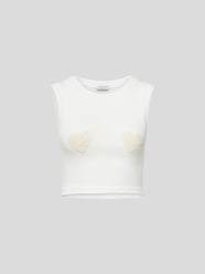 Crop Top mit Rundhalsausschnitt von The Mannei Weiß - 35