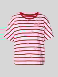 T-shirt z okrągłym dekoltem i haftami od Oui - 22
