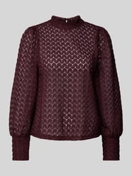 Regular Fit Blusentop aus Spitze mit Ballonärmeln Modell 'BECCA' von Vero Moda Bordeaux - 25