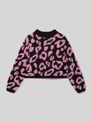 Sweter z dzianiny o luźnym kroju z mieszanki bawełny od s.Oliver RED LABEL Fuksjowy - 39