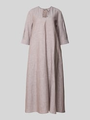 Midikleid aus Leinen-Baumwoll-Mix mit 3/4-Arm von MM by Max Mara Beige - 35