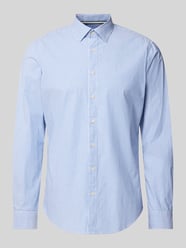 Slim Fit Business-Hemd mit Streifenmuster von Jake*s Blau - 30