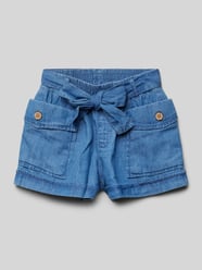 Shorts in Denim-Optik mit Bindegürtel von Mayoral Blau - 4