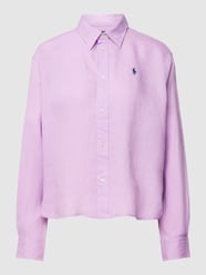 Bluzka lniana z listwą guzikową od Polo Ralph Lauren Fioletowy - 40