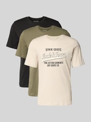 T-shirt z nadrukiem logo w 3‑pakiecie model 'ETHAN' od JACK & JONES - 6