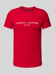 T-Shirt mit Label-Stitching von Tommy Hilfiger Rot - 35