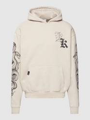 Hoodie mit Label-Print Modell 'Woven' von KARL KANI Beige - 11