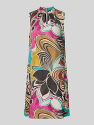 Knielanges Kleid mit Schlüsselloch-Ausschnitt von More & More Schwarz - 38