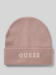 Beanie met labelstitching van Guess Fuchsia - 42