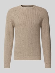 Regular fit gebreide pullover van katoenmix met wol, model 'LITUS' van Only & Sons Beige - 33