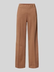 Wide leg stoffen broek met elastische band, model 'May' van ROSNER Bruin - 7