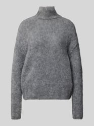 Sweter z dzianiny o kroju regular fit ze stójką i mieszanką wełny i moheru od Milano Italy - 3