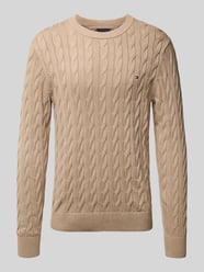 Regular fit gebreide pullover van zuiver katoen van Tommy Hilfiger Beige - 12