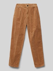 Regular Fit Cordhose mit Bundfalten von Boss Beige - 34