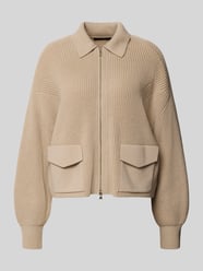 Strickjacke aus Schurwolle mit Pattentaschen von windsor. Beige - 45