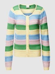 Cardigan mit Streifenmuster Modell 'Blanca' von ICHI Grün - 6