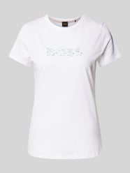 T-Shirt mit Label-Print von BOSS Orange Weiß - 32