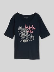 t-shirt o kroju regular fit z mieszanki bawełny z nadrukiem z motywem od Tom Tailor - 41