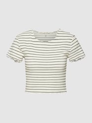 T-Shirt mit Muschelsaum Modell 'ANITS' von Only Weiß - 26