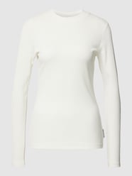 Longsleeve in Feinripp-Optik von Marc O'Polo Denim Weiß - 34