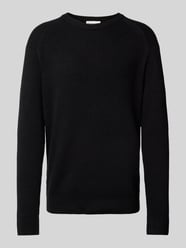 Regular Fit Strickpullover mit Wollanteil mit Strukturmuster von Tom Tailor Denim Schwarz - 47