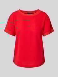 T-Shirt mit geripptem Rundhalsausschnitt von monari - 31