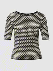 Gebreid shirt met halflange mouw van Zero Zwart - 21
