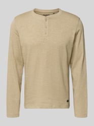 Shirt met lange mouwen en korte knoopsluiting, model 'BRAT' van Blend Beige - 20