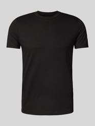 T-Shirt mit geripptem Rundhalsausschnitt von Emporio Armani Schwarz - 38