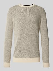 Regular Fit Strickpullover aus atmungsaktiver und weicher Baumwolle von Tom Tailor Beige - 48