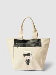 Torba shopper z nadrukiem z logo model ‘Ikonik 2.0’ od Karl Lagerfeld Biały - 23