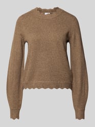 Strickpullover mit Zackenabschlüssen Modell 'VINIKOLINA' von VILA Beige - 13