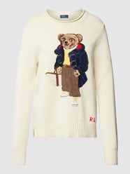 Sweter z dzianiny z detalami z logo model ‘BEAR’ od Polo Ralph Lauren - 11