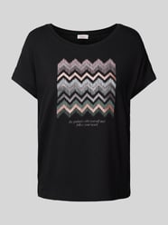 T-Shirt mit Motiv- und Statement-Print von s.Oliver RED LABEL Schwarz - 25