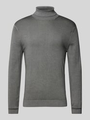 Slim Fit Strickpullover mit Rollkragen von OLYMP Level Five Grau - 3