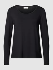 Longsleeve mit geripptem Rundhalsausschnitt von Marc O'Polo Grau / Schwarz - 34