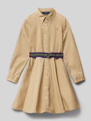 Hemdblusenkleid mit Button-Down-Kragen von Polo Ralph Lauren Teens Beige - 20