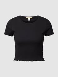 Crop Top aus Baumwolle mit Rüschen von QS by s.Oliver  Schwarz - 13
