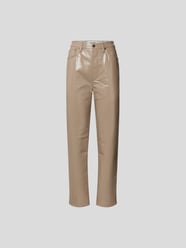 Straight Fit Lederhose in Lack-Optik von AGOLDE Beige - 25