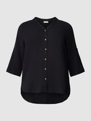 Bluzka koszulowa PLUS SIZE z listwą guzikową model ‘THEIS’ od ONLY CARMAKOMA Czarny - 40