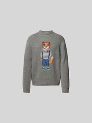 Pullover mit Label-Print von MAISON KITSUNE Grau - 42