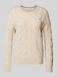 Strickpullover mit gerippten Abschlüssen von Tommy Hilfiger Beige - 9